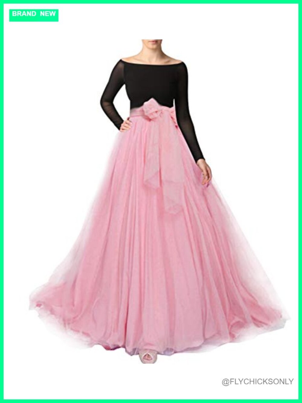 Women Maxi Long Tulle Skirt Floor Length High Waisted A-Line